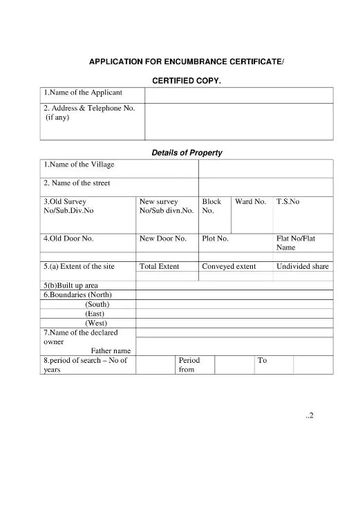 [PDF] Encumbrance Certificate Application Form Tamil Nadu PDF Panot Book