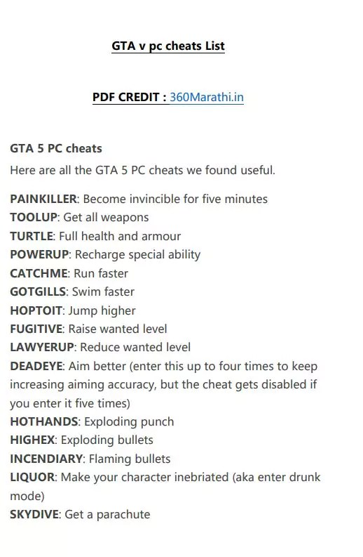 [PDF] Grand Theft Auto 5 Cheats Codes Xbox One PDF Panot Book
