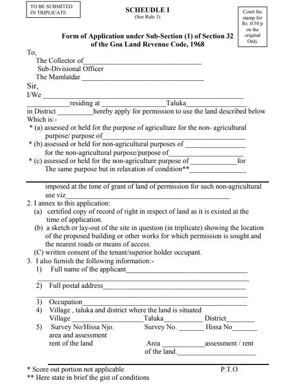 [PDF] Land Conversion Form Goa PDF Panot Book