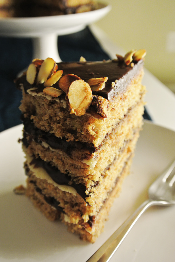 Quadruple Banana Layer Cake with Marzipan and Chocolate