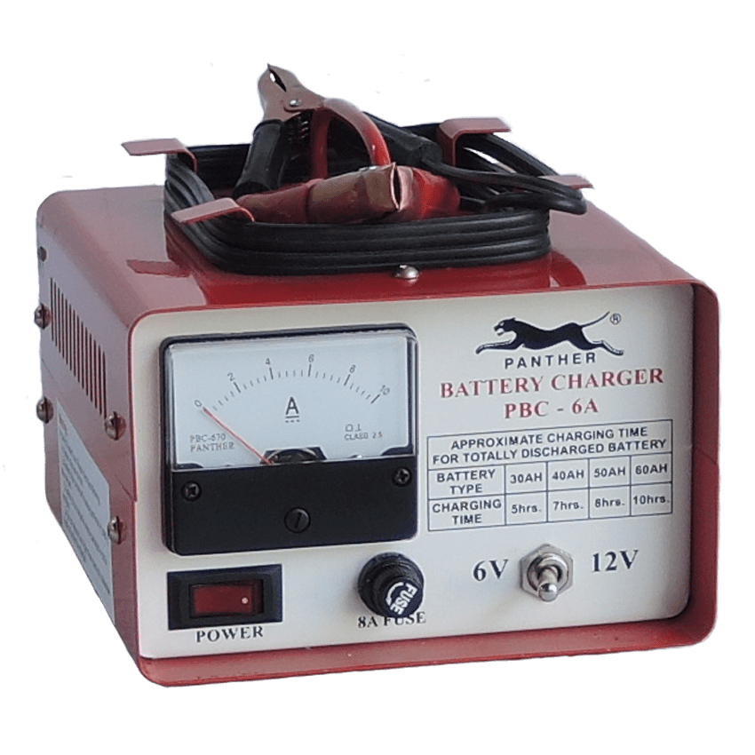 PBC 6A Panther Battery Charger 6A Output Current, 6&12V DC Output