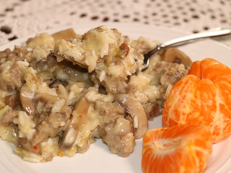 Pork Sausage and Rice Casserole All Natural Reduced Fat Pork & Lamb