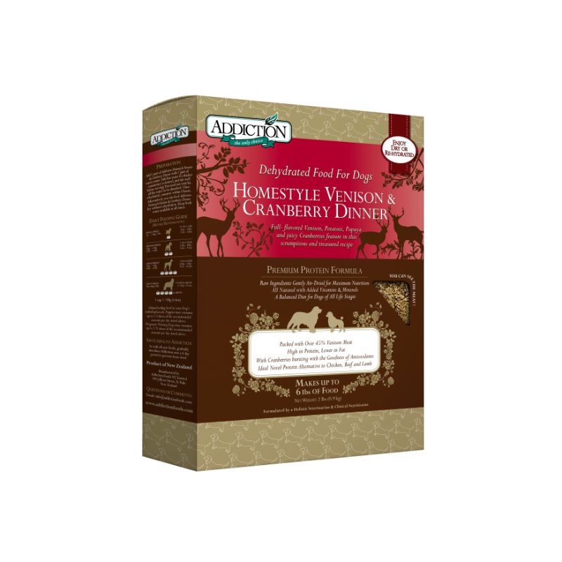 Addiction Homestyle Venison & Cranberry Dinner Dehydrated Dog Food
