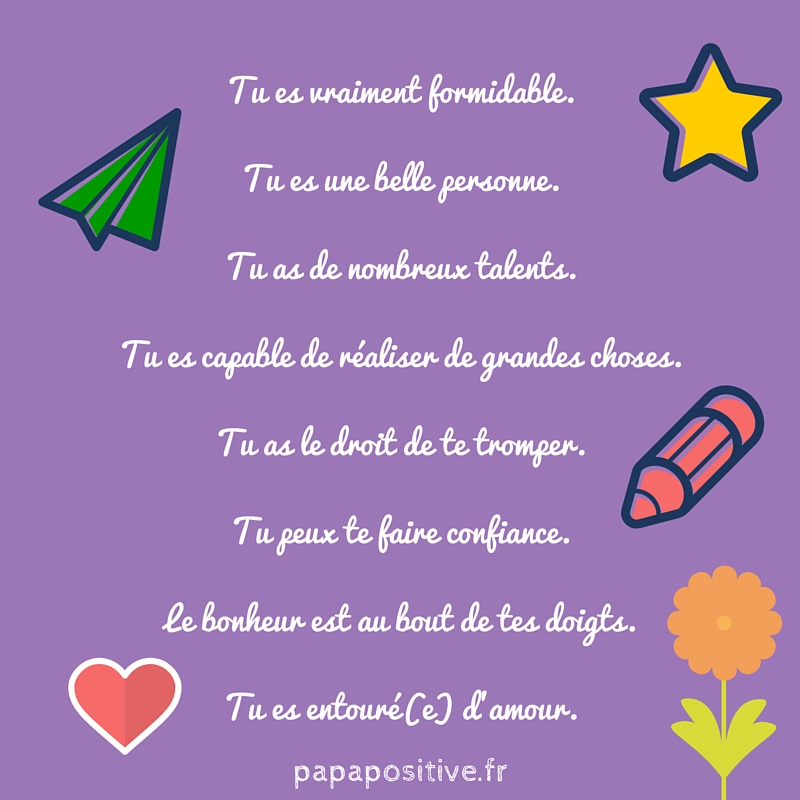 9 messages positifs à offrir aux enfants (livre activités)