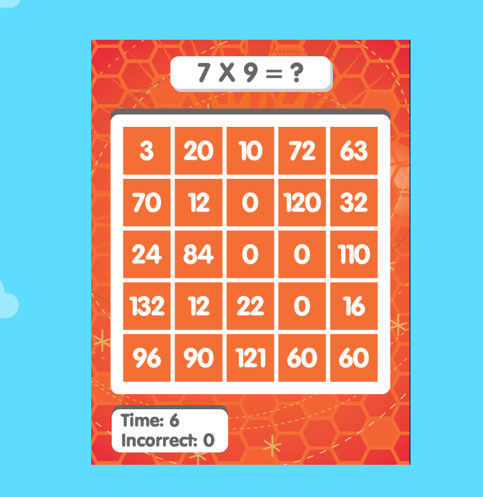Math Bingo une excellente idée pour apprendre les tables de