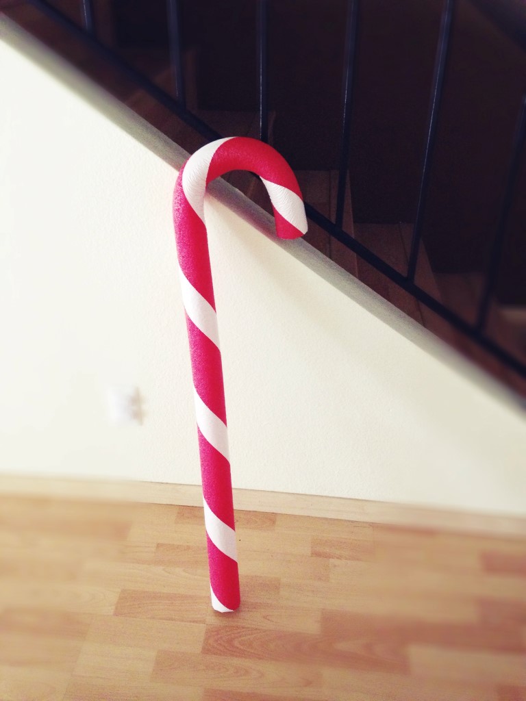 Holiday pool noodle decorations.