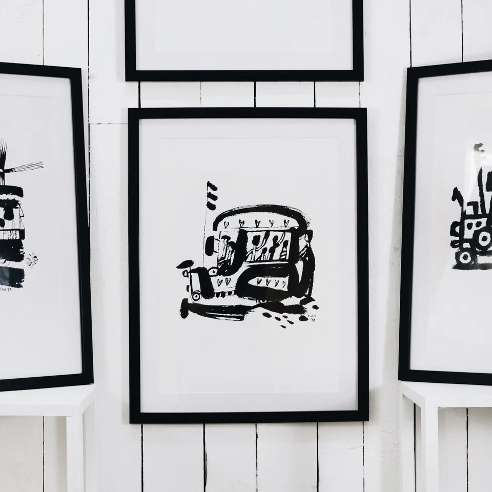 Philippine Jeepney Original Framed Art Print papemelroti