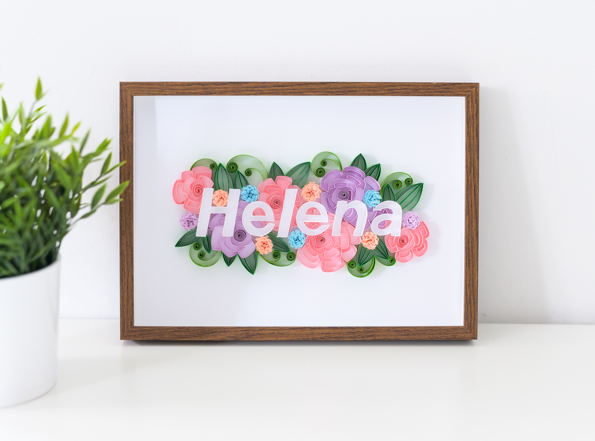 Floral Name Sign Unique Paper Name Wall Art Paper Paradise