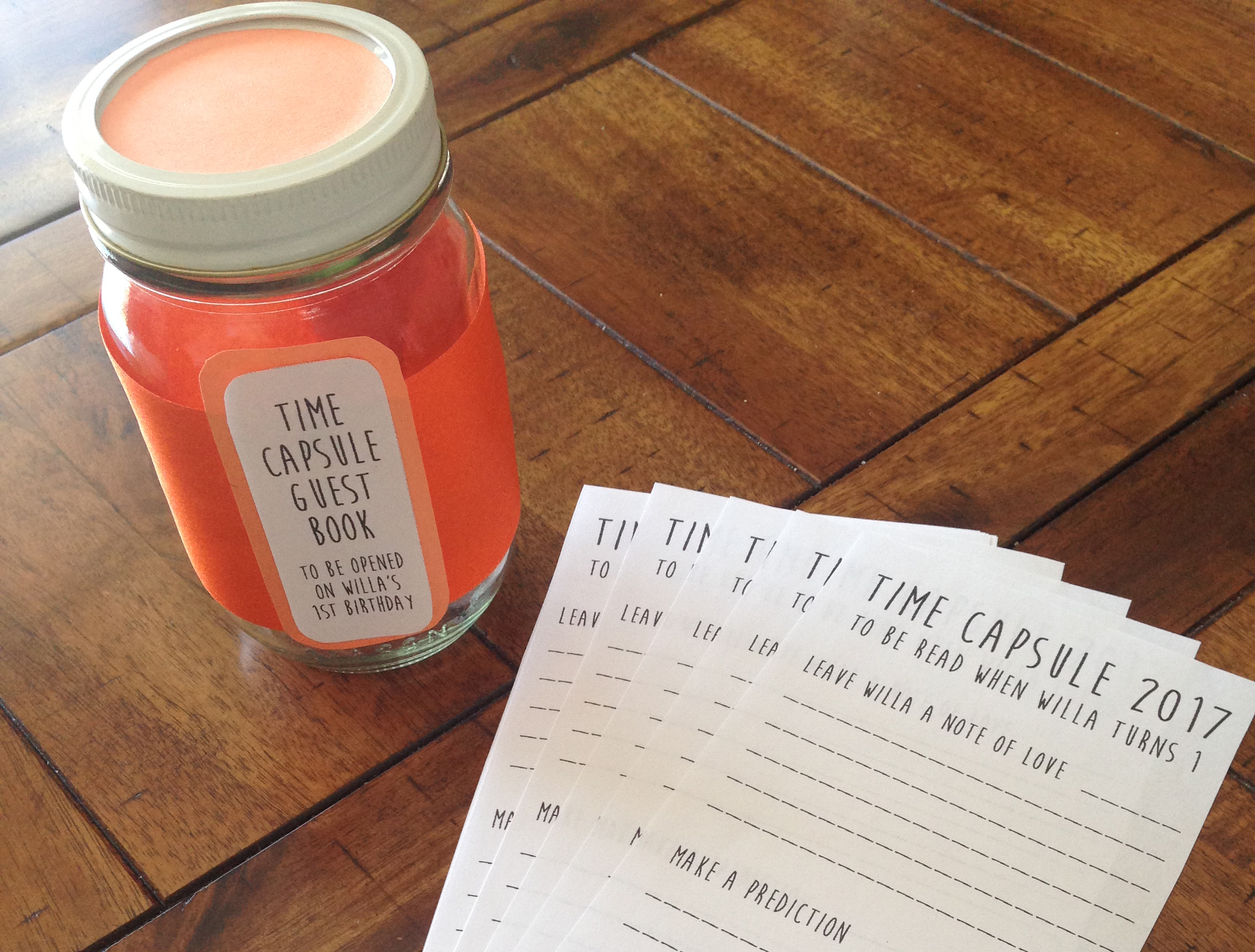 Baby Shower Time Capsule Free Printable Paper and Charm