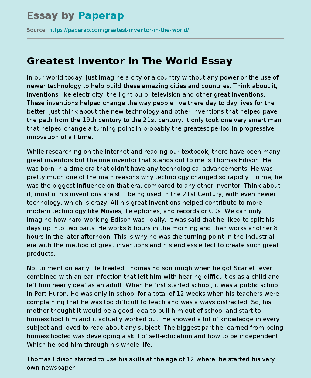 ⛔ Inventors and inventions essay. Inventions and inventors Free Essays