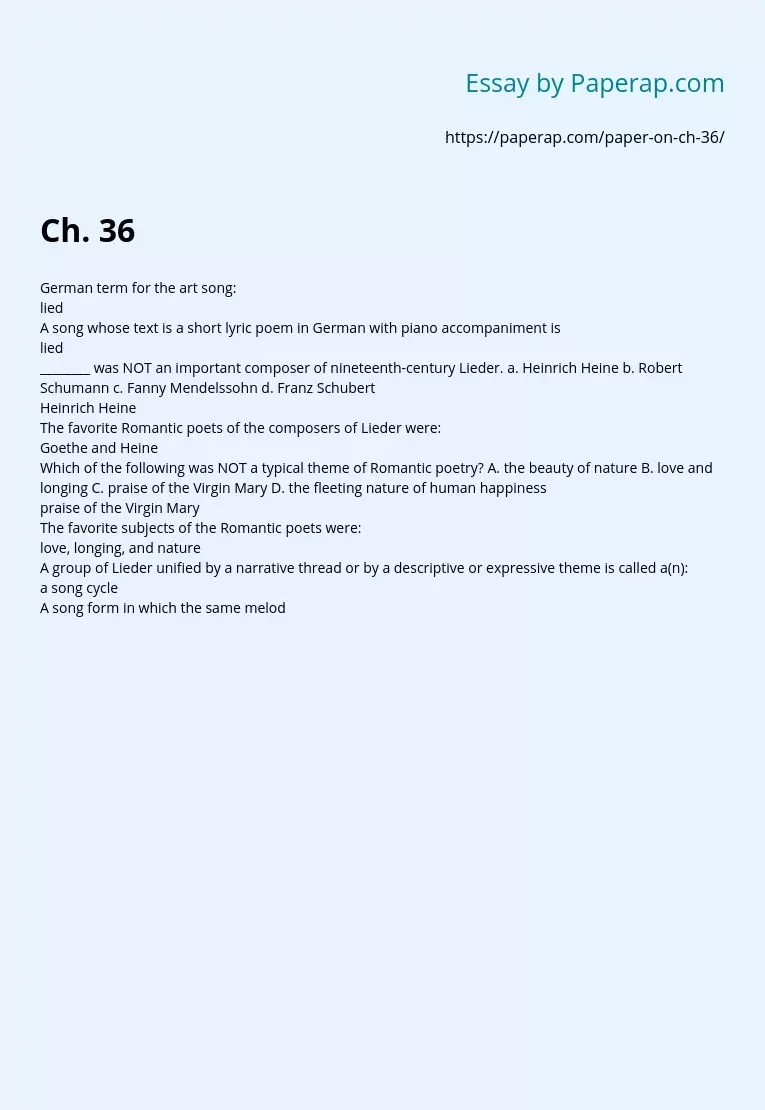 German Romanticism Q&A Free Essay Example