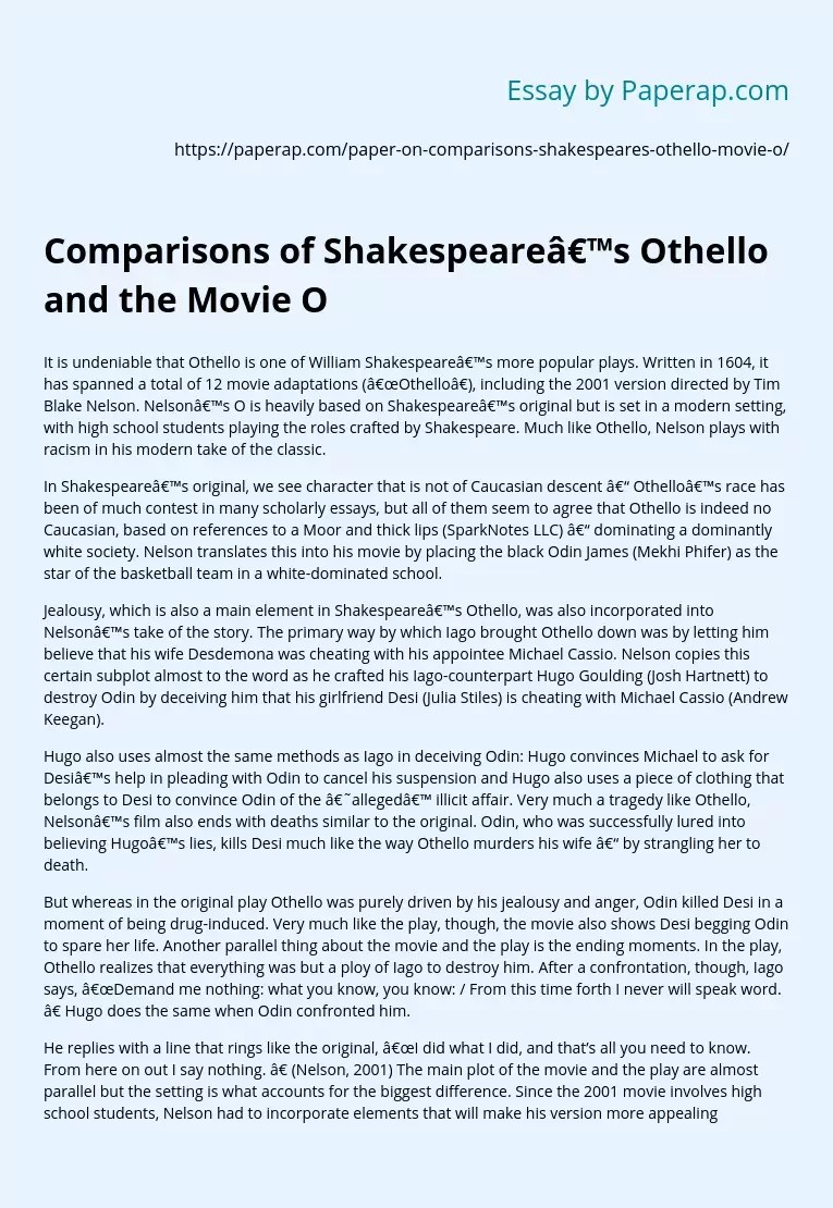 🎉 Similarities between othello and iago. Free Essay On Similarities