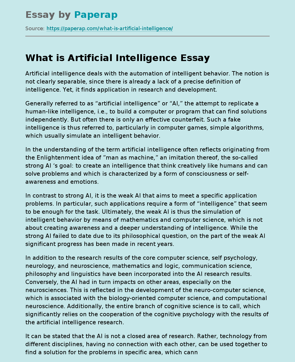 What Is Artificial Intelligence Research Paper at Joan Smith blog