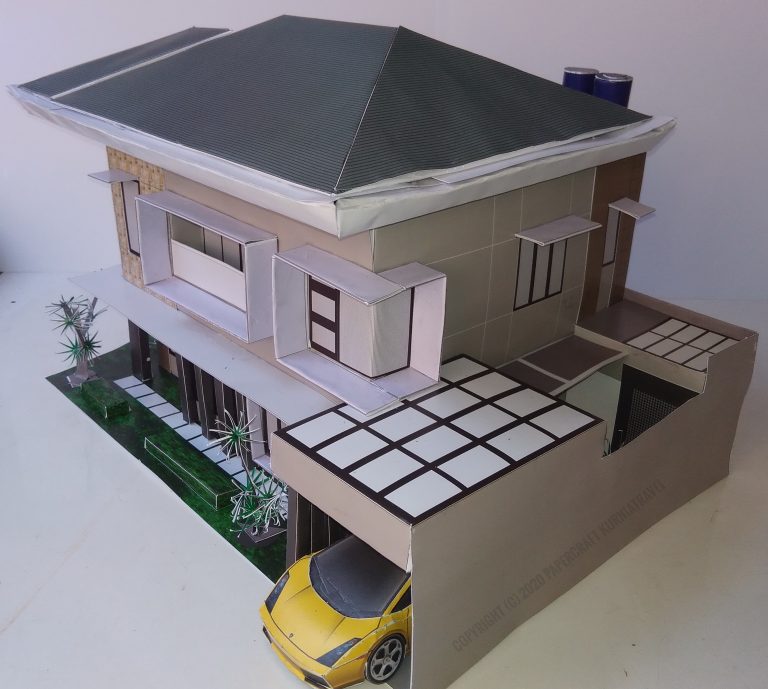 Papercraft Bangunan Rumah Mewah 2 Lantai Tipe 1 Papercraft Kurniatravel
