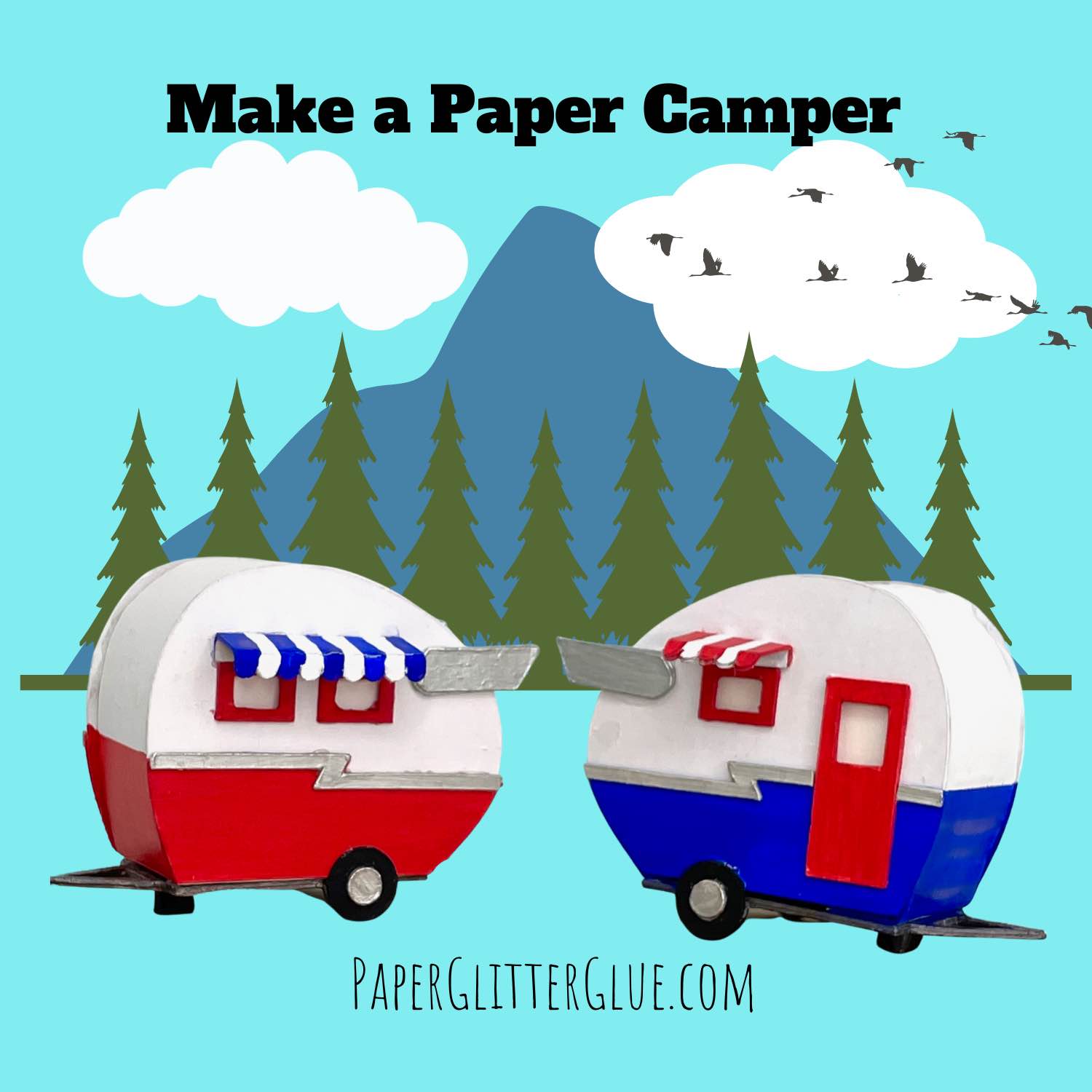 How to Make a Tiny Paper Camper Paper Glitter Glue