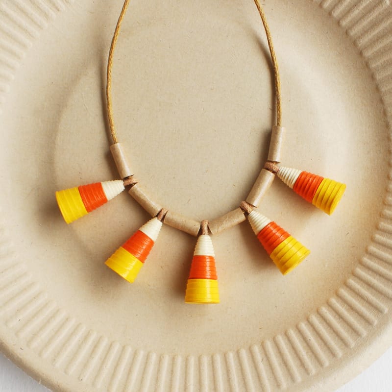Candy Corn Necklace Classy Halloween Jewelry Ecofriendly