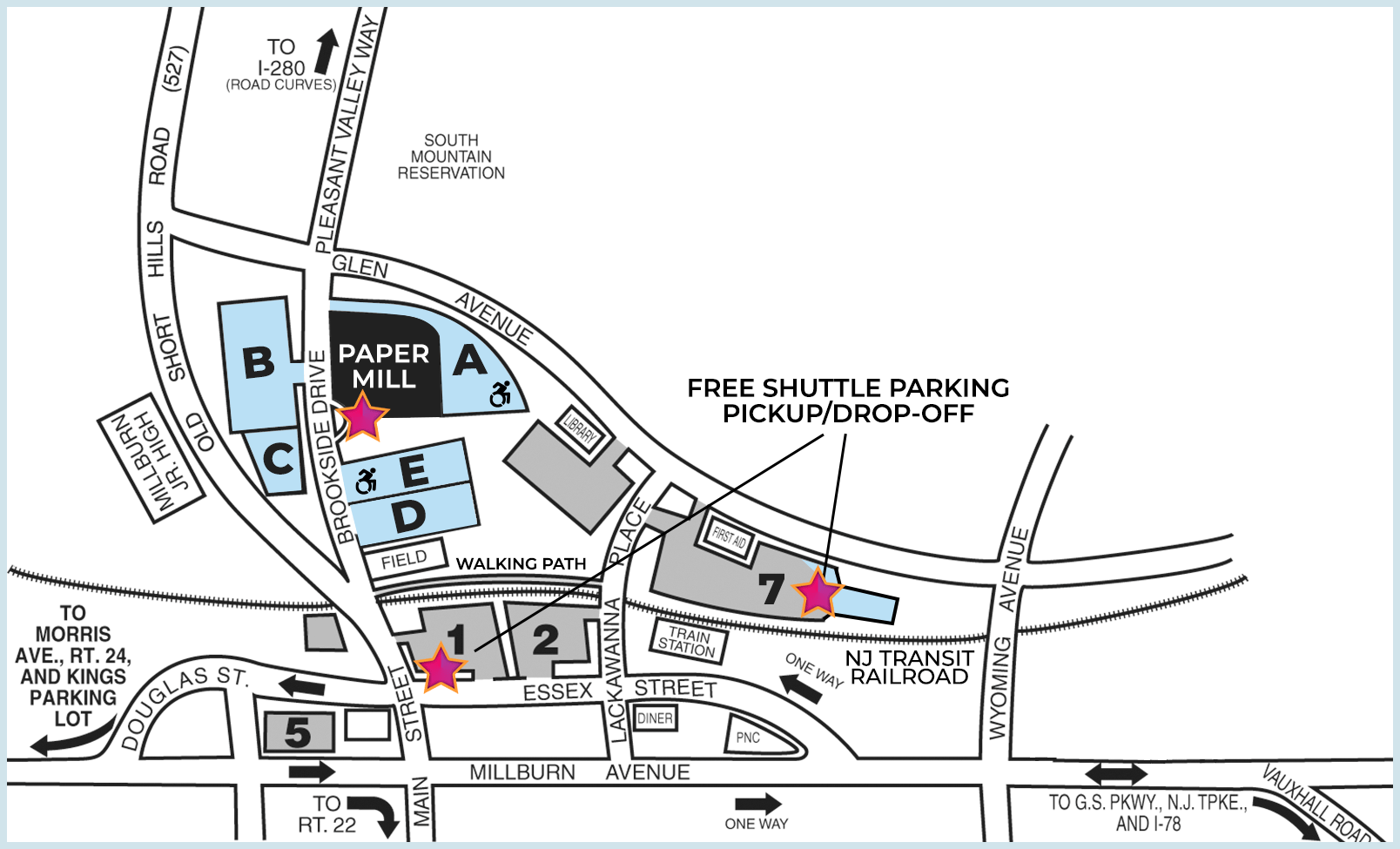 Parking Paper Mill Playhouse