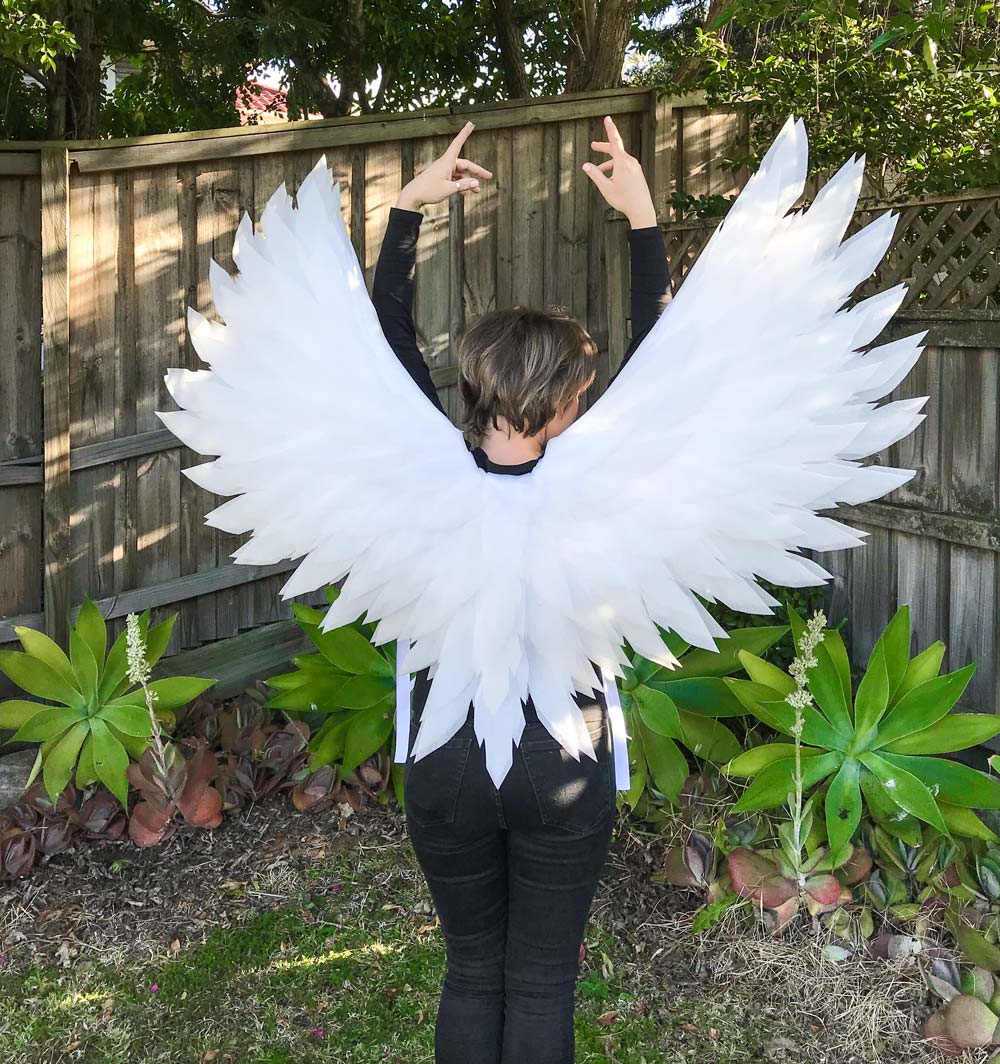 Wearable foam ANGEL WINGS template and video tutorial PaperProTutorials