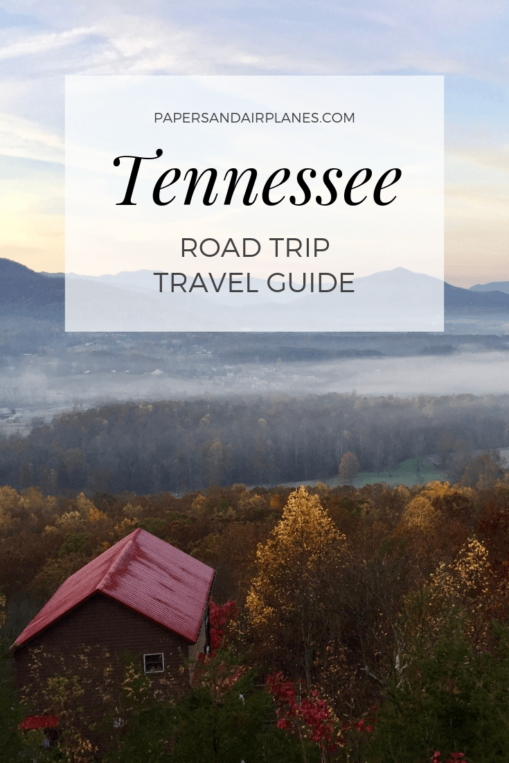 Road Trip Travel Guide Seeing City and Country in Tennessee Papers and Airplanes