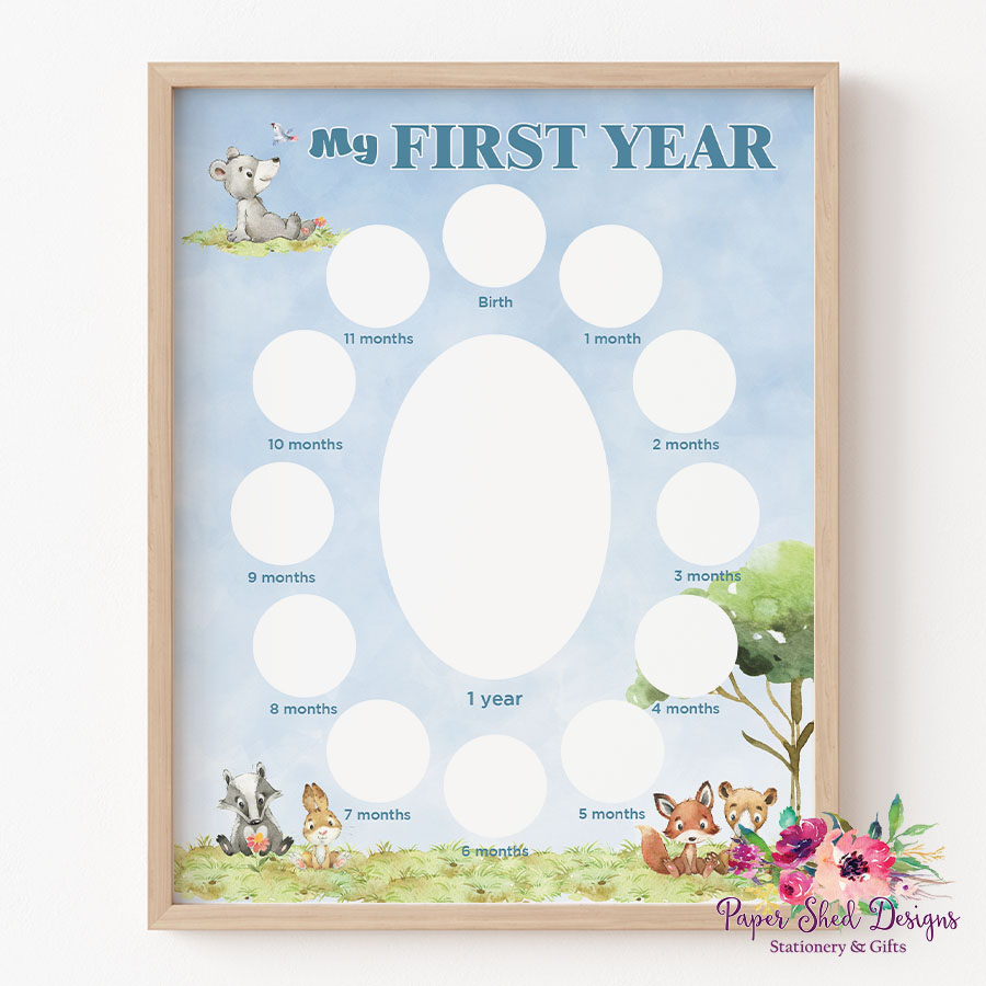 First Year Frame Meadow Friends Paper Shed Designs