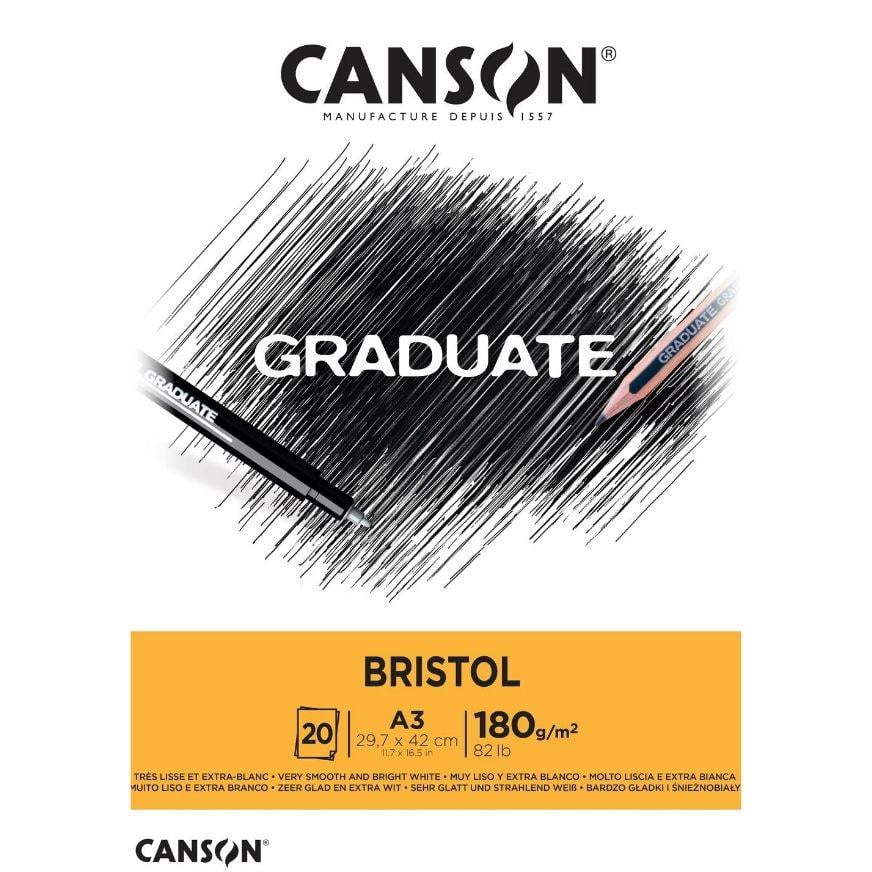 Canson Block Graduate Bristol A3 180 gsm 20 hojas PaperStop