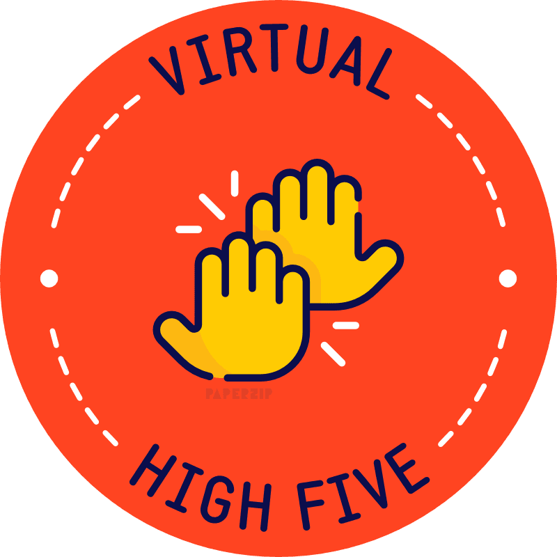 virtual high 5 red sticker