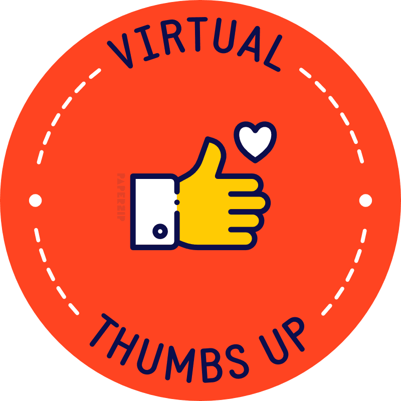 virtual thumbs up red sticker