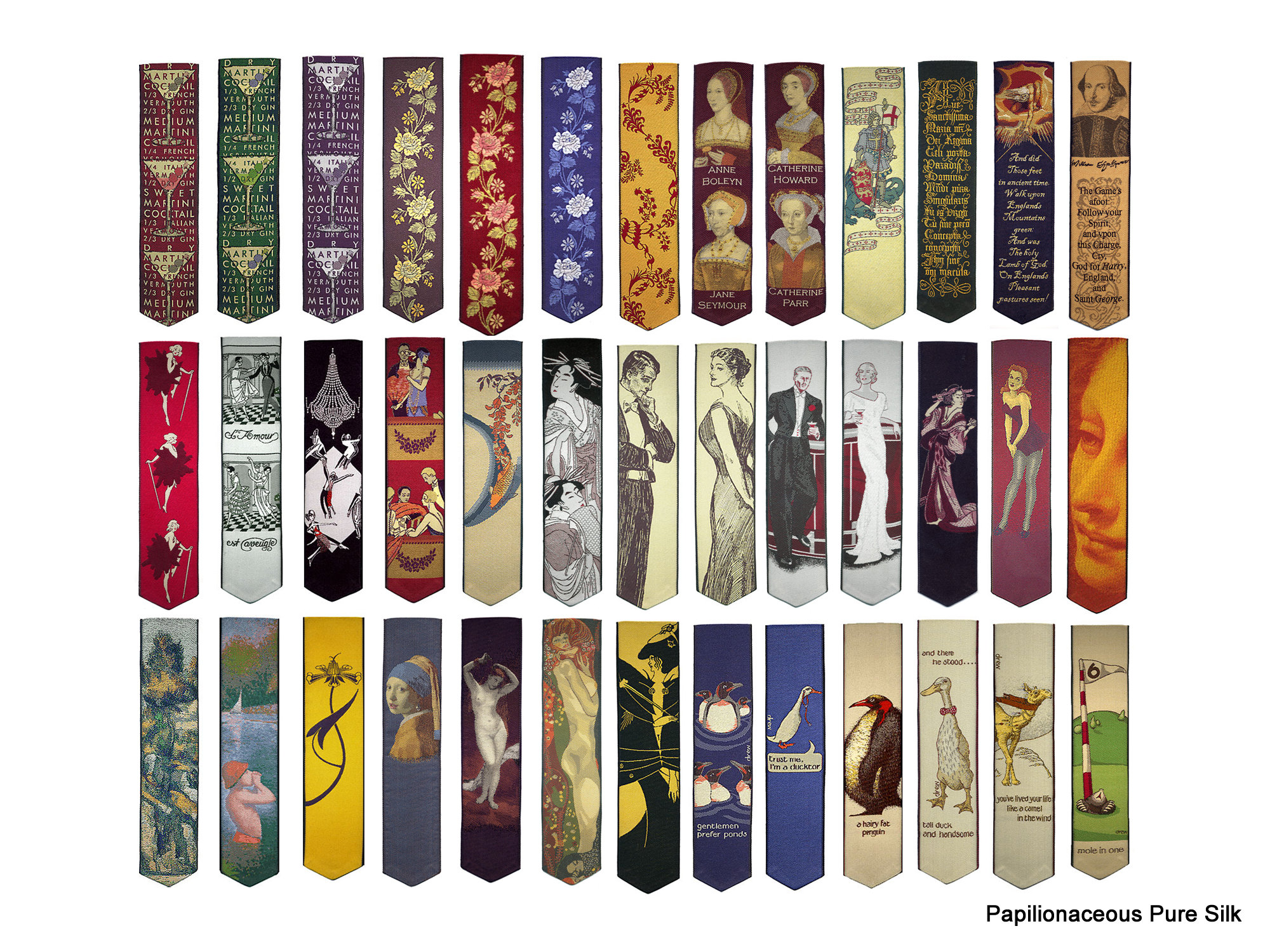 Silk braces, bookmarks & ribbons 2014 Papilionaceous Jacquard Silk