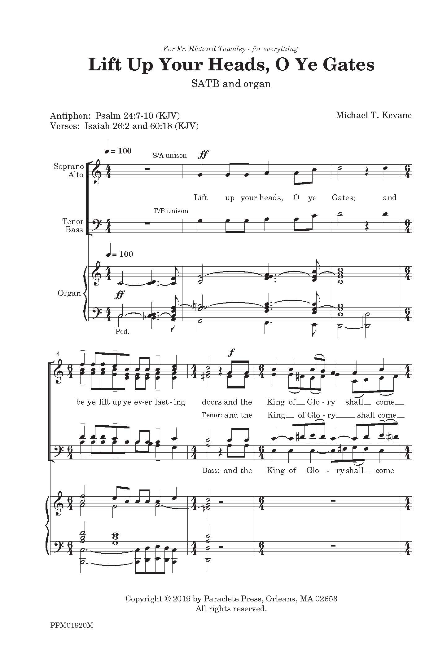 Lift Up Your Heads, O Ye Gates Paraclete Press Sacred Music