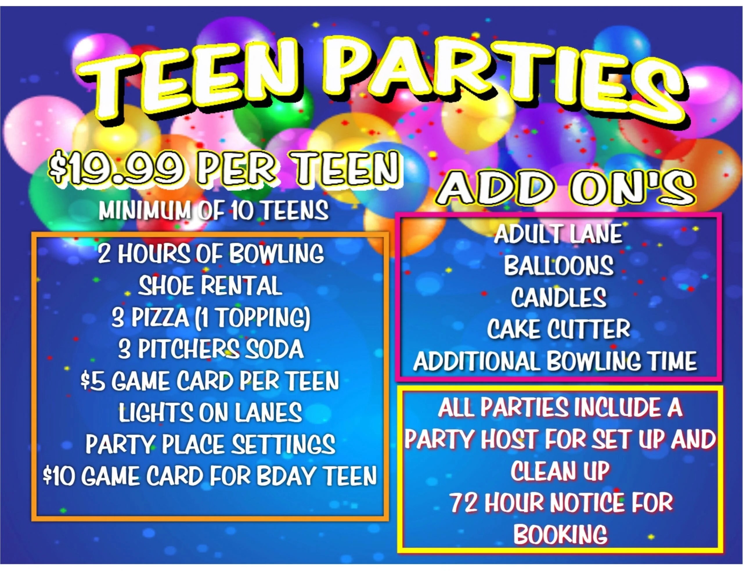Teen Birthday Party Ideas Parties Teens Paradise Lanes