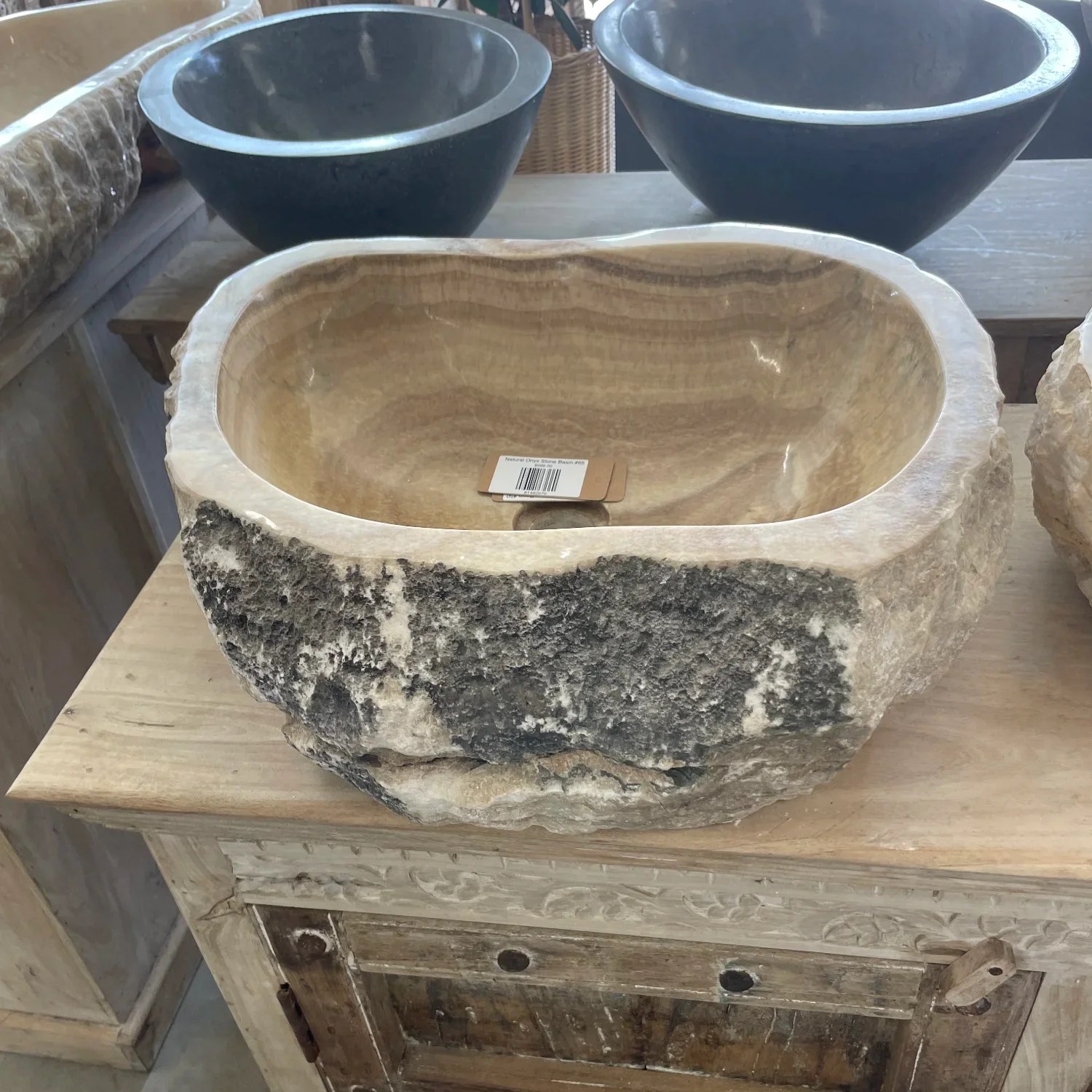Natural Onyx Stone Basin 50 Paradise Living Co.