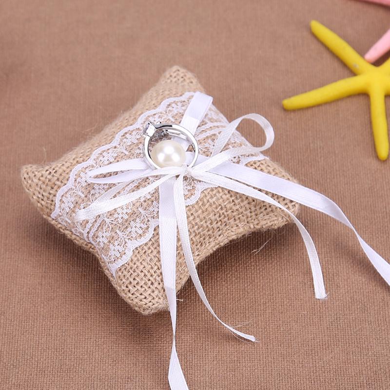Burlap Ring Pillow Paradise Wedding Chapel