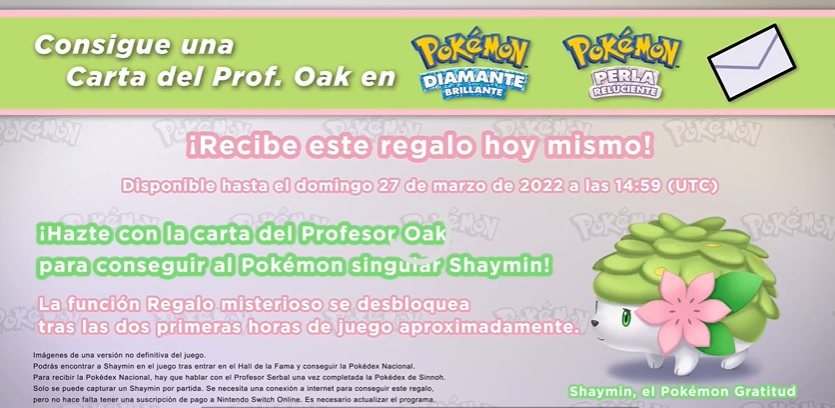 La posibilidad de conseguir a Shaymin en Pokémon Diamante Brillante y