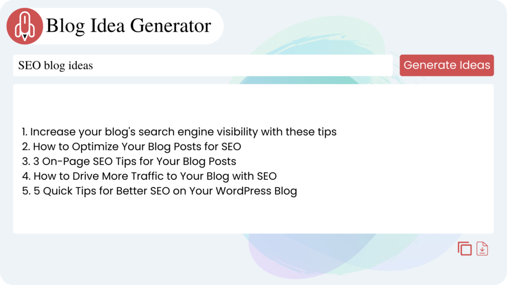 The Blog Idea Generator Free AI Blog Topic Generator