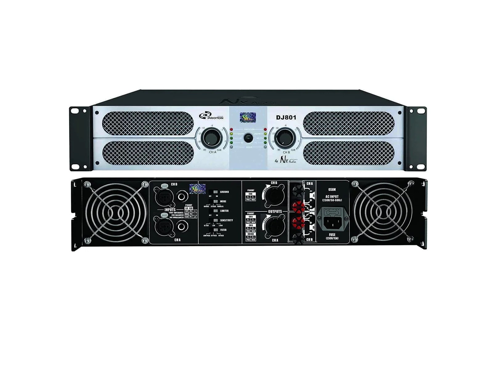 Nx Audio DJ801 2Channel Power Amplifier Paras Pro Audio