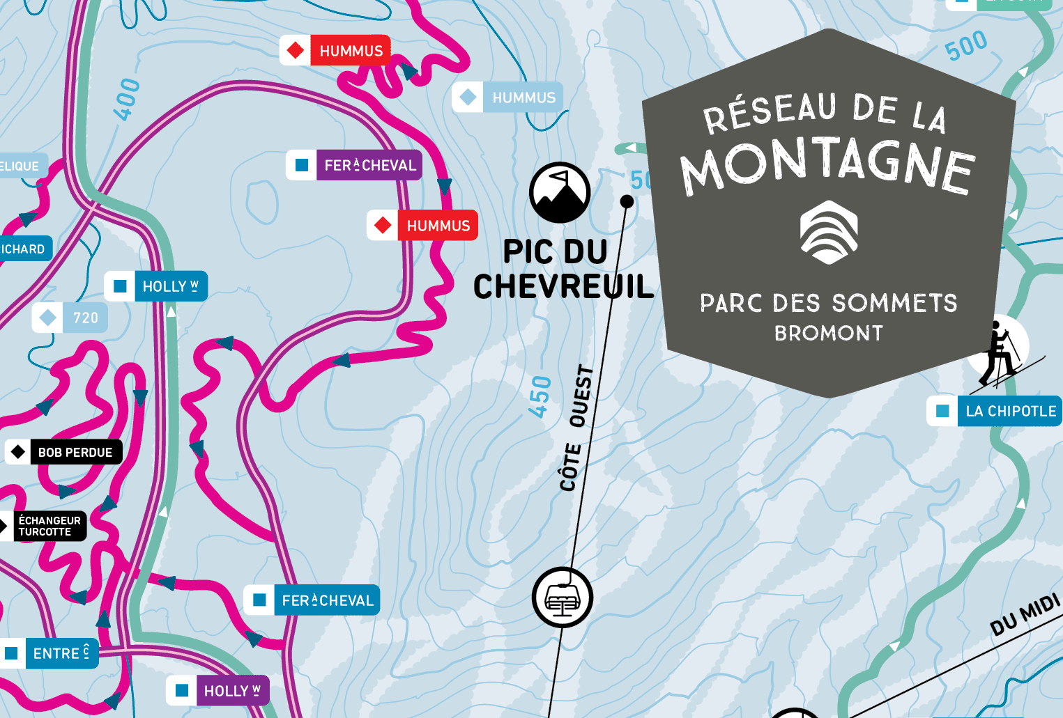 Parc des sommets Sentiers Bromont Location Billetterie Boutique