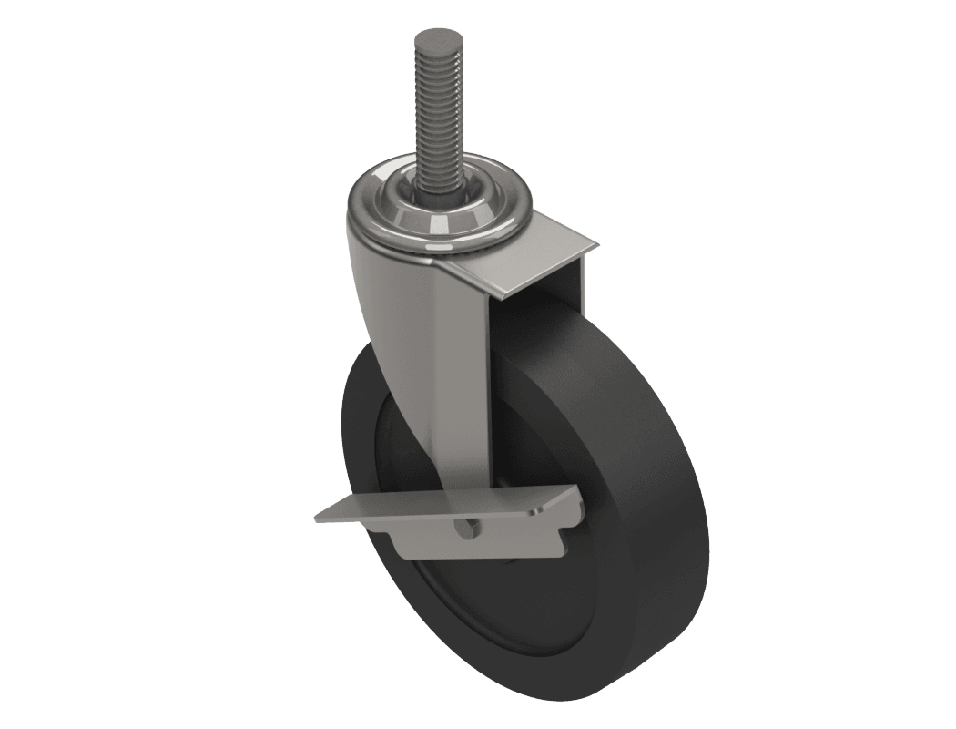 H23059 4" SWIVEL CASTER W/ 7/1614 STEM W/ BRAKE