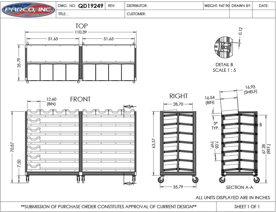 HEAVY DUTY MOBILE ALUMINUM STORAGE UNIT