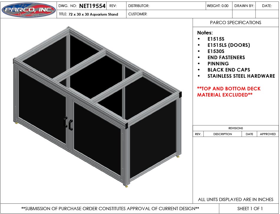 72" HEAVY DUTY ALUMINUM AQUARIUM BASE