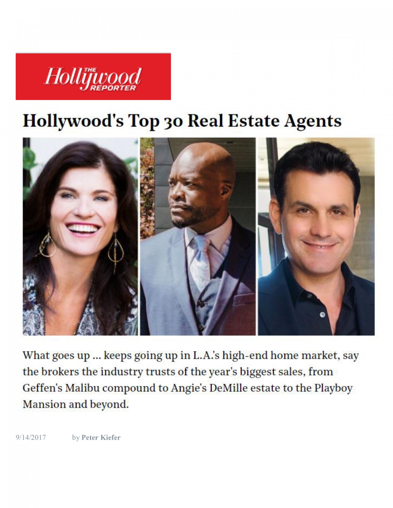 Hollywood's Top 30 Real Estate Agents The Hollywood Reporter Pardee Properties