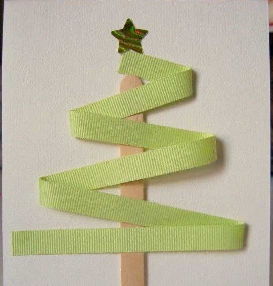 Gift Wrap Ribbon Christmas Tree Card