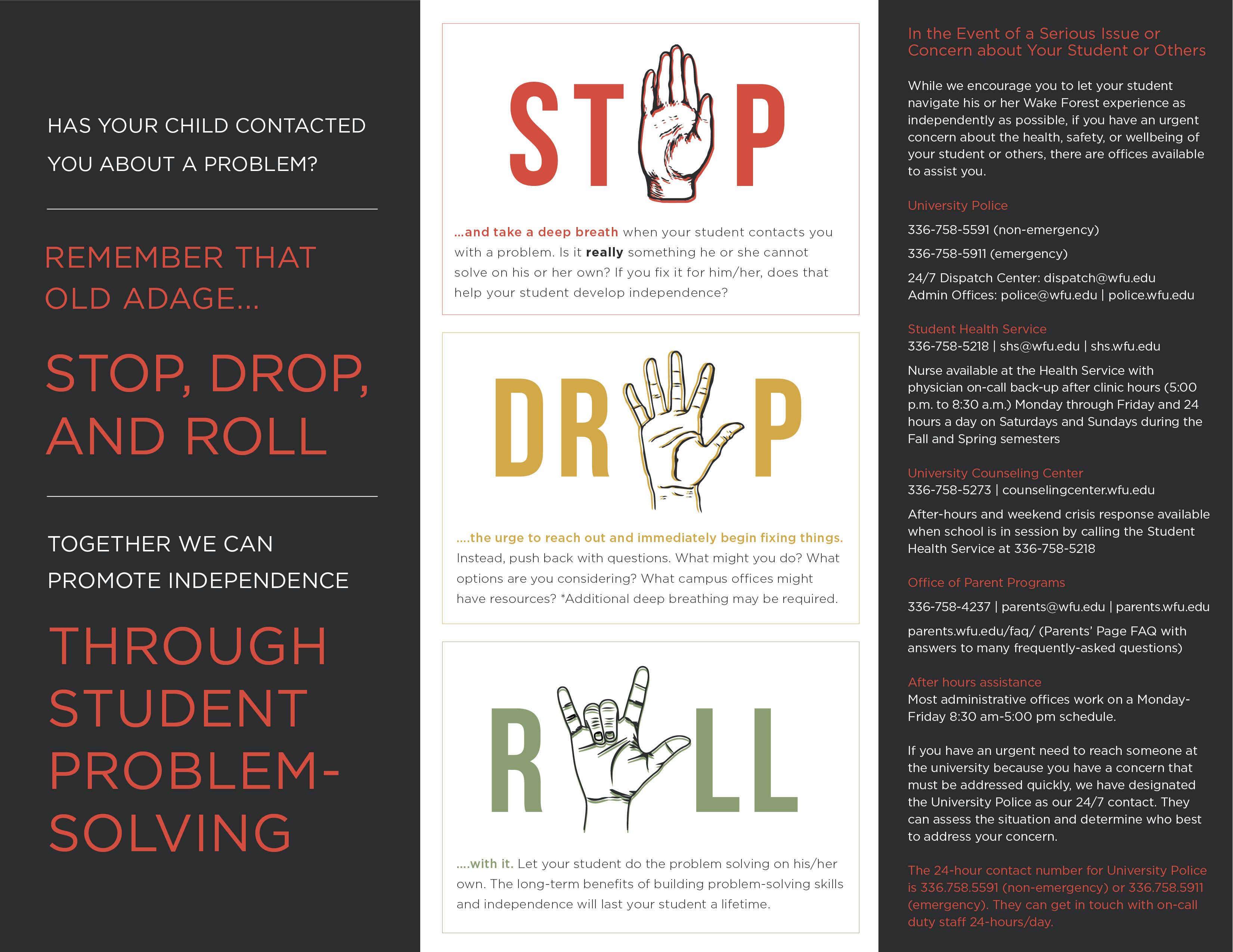 Stop, Drop, and Roll Parents & Families