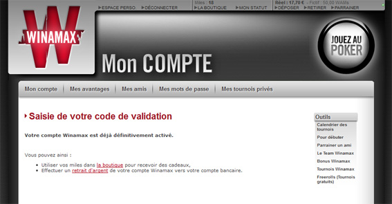 Mon Compte Winamax Accédez à votre compte Winamax Poker.
