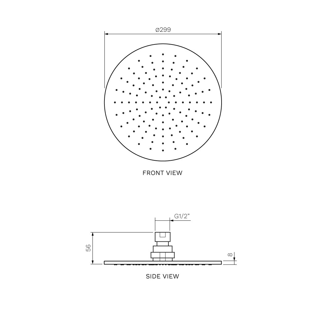 Tondo Round Shower Head 300mm (Brass) PARISI Showers
