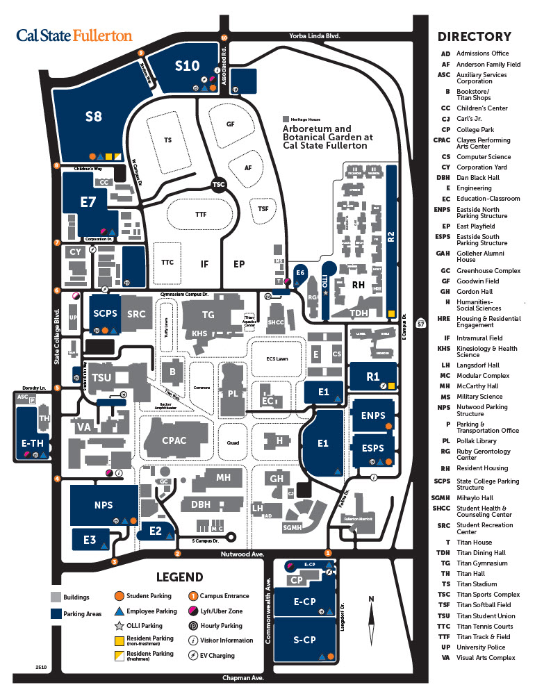 California State University Fullerton Map
