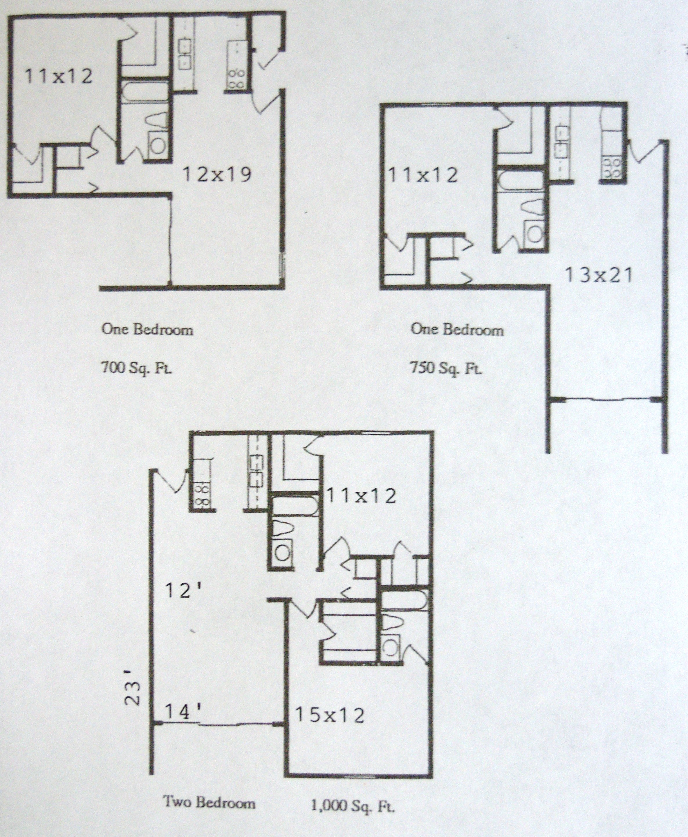 Park Place Apartments Floorplans