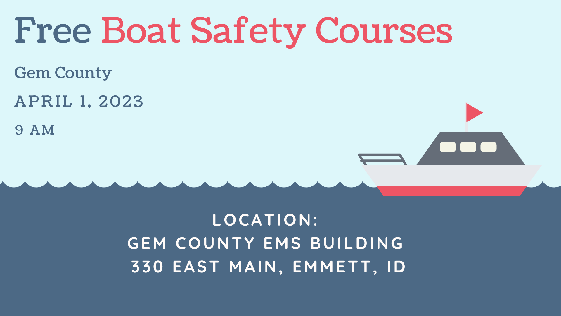 Boat Idaho Safety Class Gem County Department of Parks and Recreation