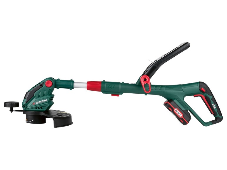 Aku kosačka na trávu, vyžínač Parkside PRTA 20 LiB2 + test, recenzia, review Parkside Lidl