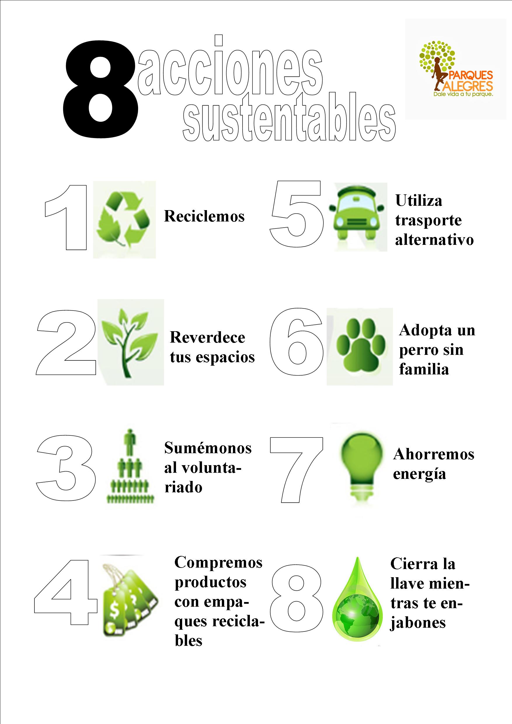 8 acciones sustentables efectivas Parques Alegres