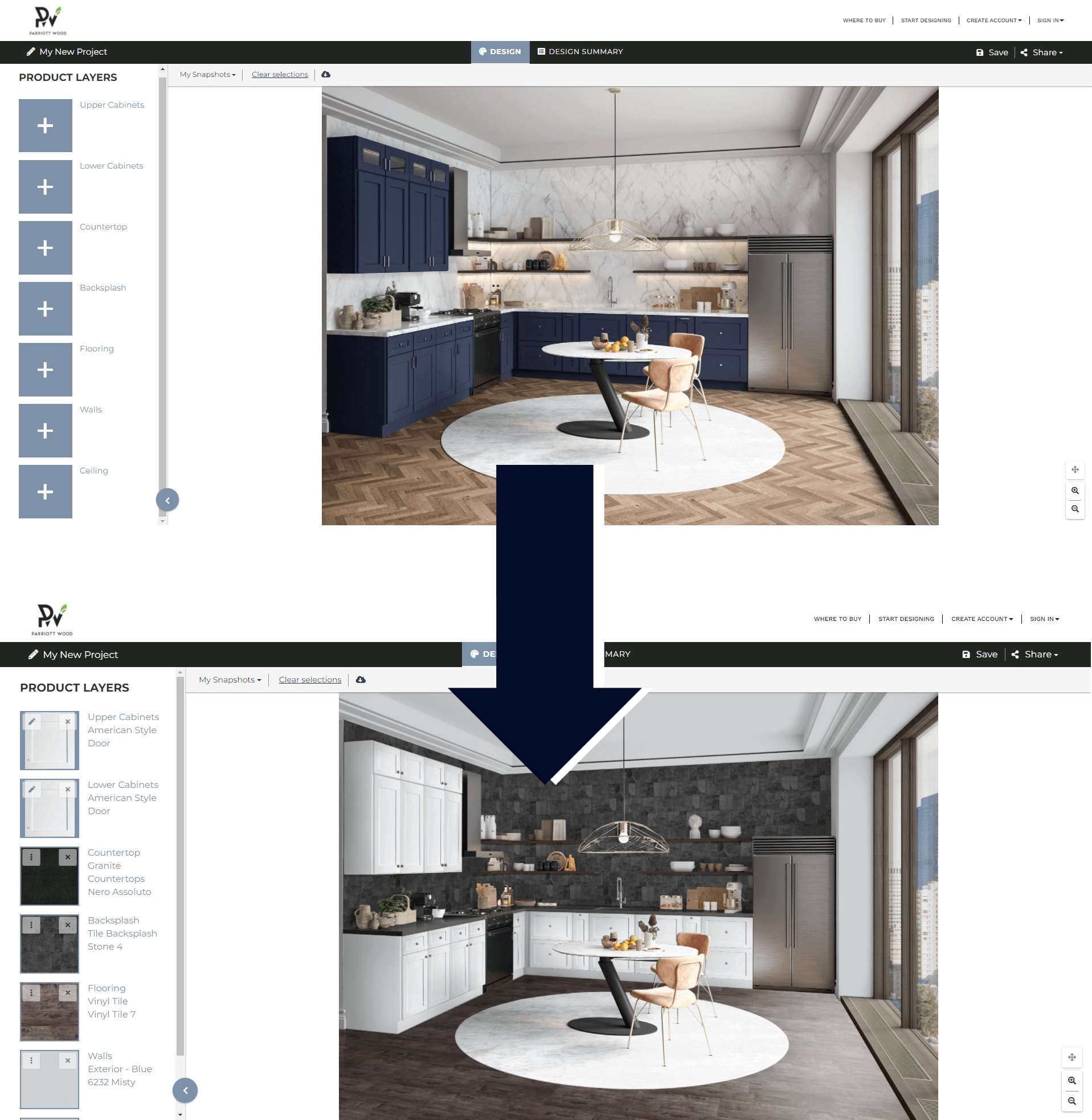Parriott Wood Kitchen Visualizer